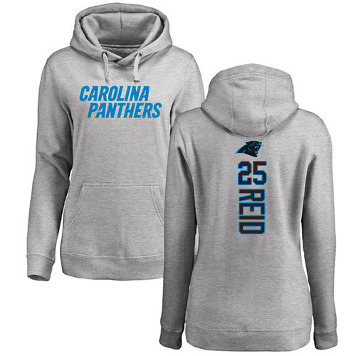 Carolina Panthers Ash Women Eric Reid Backer NFL Football #25 Pullover Hoodie Sweatshirts->women nfl jersey->Women Jersey